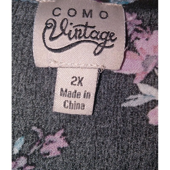Como Vintage Tunic Top Womens 2X Gypsy Blouse Floral Cottagecore Peasant Boho - Picture 6 of 6